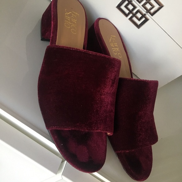 Franco Sarto Shoes - Velvet Burgundy Mules